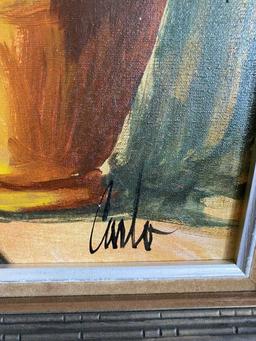 Framed Original Oil Painting by Carlo of Hollywood
