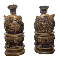 Pair of Chinese Soapstone Statues -