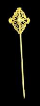 14 Kt Yellow Gold Stick Pin with Cubic Zirconia