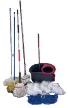 Assorted Mops Including O-Cedar Spin Mop with