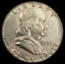 1951 Franklin Half Dollar--No Mint Mark