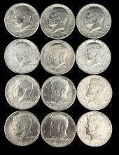 (12) 1971 Kennedy Half Dollars—No Mint Marks