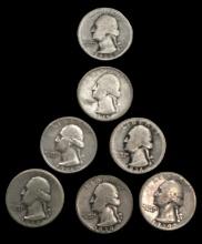 (7) Washington Quarters:  (1) 1934, (2) 1935, (2)