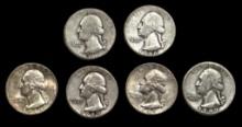 (6) Washington Quarters:  (1) 1941, (1) 1946, (