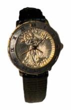 14 Kt Gold Walking Liberty Wrist Watch