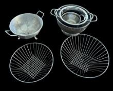 Assorted Footed Stainless Steel Colanders and (