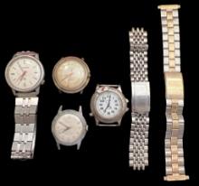 (4) Vintage Watches, (2) Watch Bands:  1972