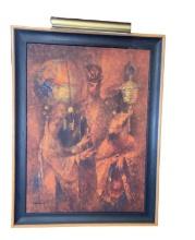 Framed, Lighted, and Signed Oil Painting--