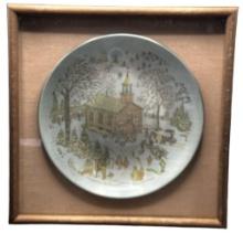 REED & BARTON 1977 Damascene Christmas Plate