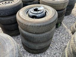 (4) TRLR TIRES & RIMS 235/80/16