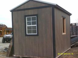 8X12 PORTABLE BUILDING WITH DOOR ON SIDE AND 2 WINDOWS