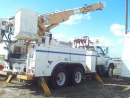 1994 CHEVROLET KODIAK BUCKET TRUCK, 79664 MILES, WHITE, DROVE IN, VIN#4476,