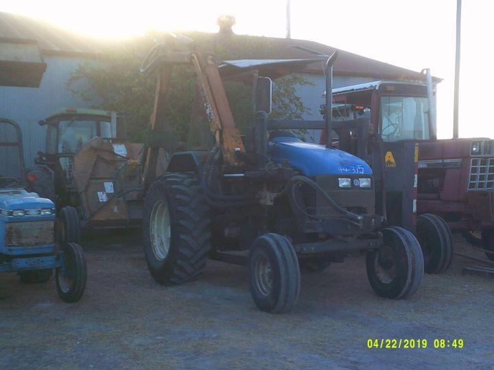 NEW HOLLAND TS90 W/ALAMO 5' SIDE BOOM MOWER, DIESEL, 2 HYD, NEW RUBBER, STA