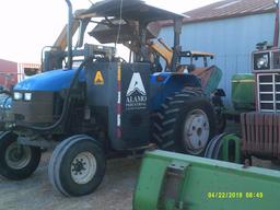 NEW HOLLAND TS90 W/ALAMO 5' SIDE BOOM MOWER, DIESEL, 2 HYD, NEW RUBBER, STA