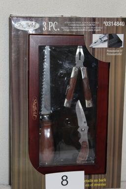 Sheffield 3 Piece Knife & Saw Commerative Gift Set