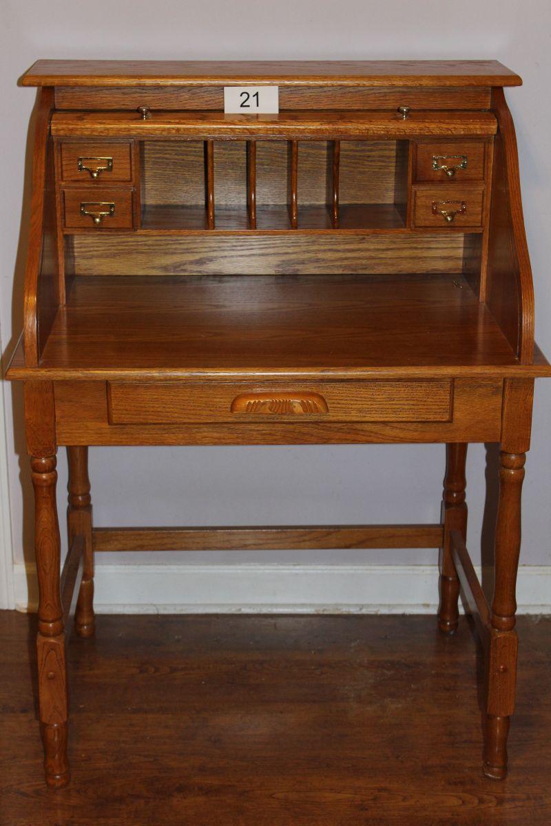 Oak Roll Top Desk