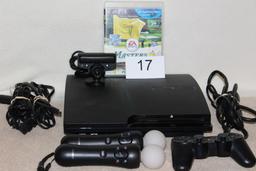 Sony Playstation 3 W/Controller, Eye Camera, Motion Controllers And Game