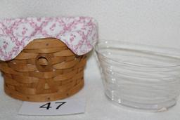 2007 Longaberger "Horizon of Hope" American Cancer Society Basket With Lid And Liners