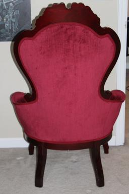 Ornate Baroque Style High Back Tufted Wing Chair