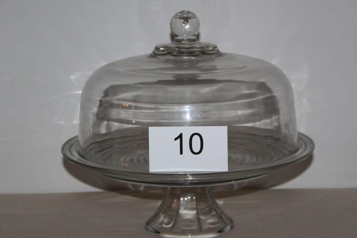 Footed Glass Cake Plate With Lid