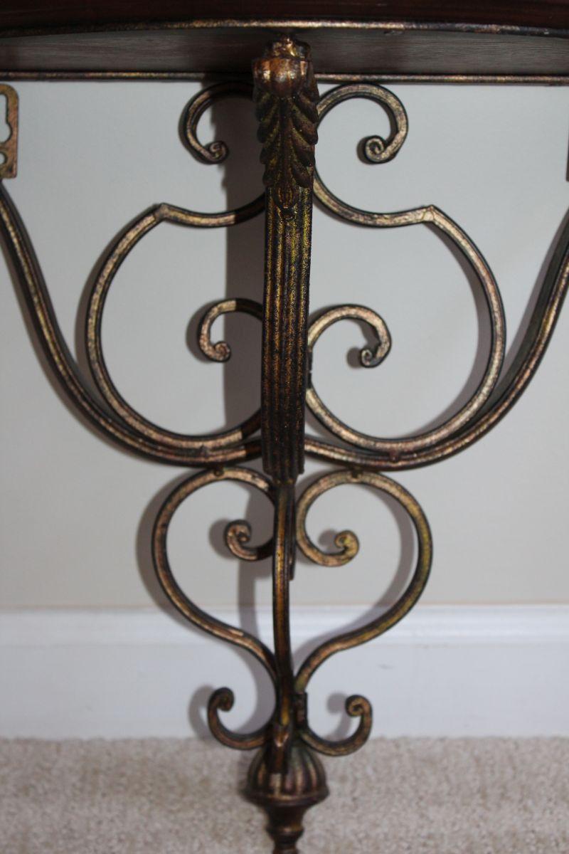Ornate Sconce Style Wood And Metal Wall Shelf