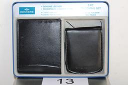 Docker Leather Wallet And Groomer Set