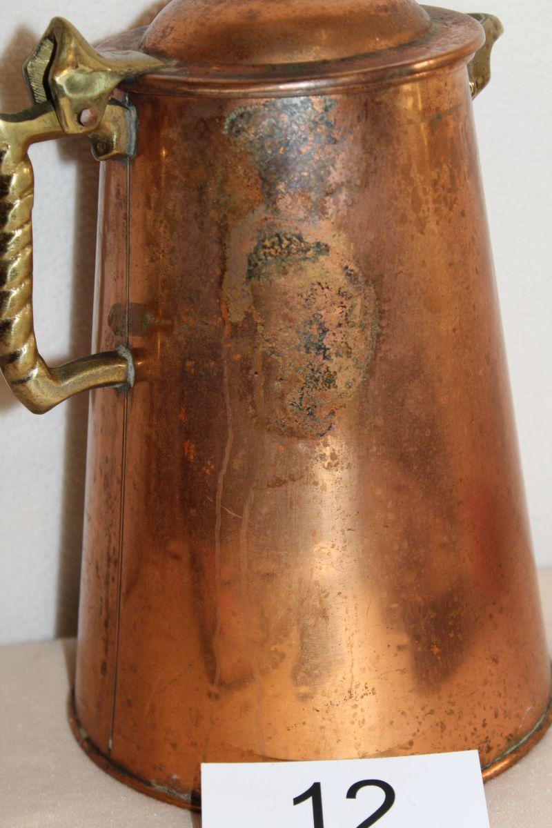 Colonial Virginia Tall Handmade Hammered Copper/Brass Pitcher