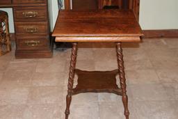 Stunning Antique Tiger Oak Side Table