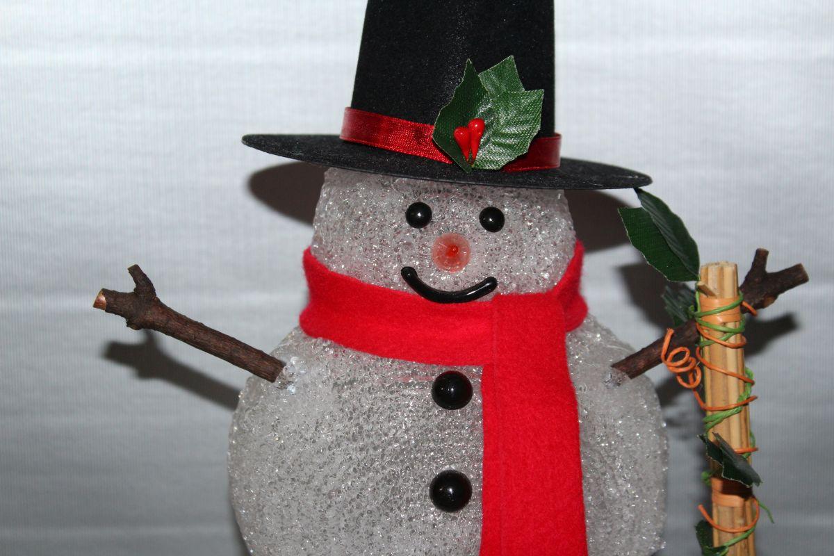 14" Crystal Look Lighted Snowman