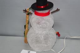 14" Crystal Look Lighted Snowman