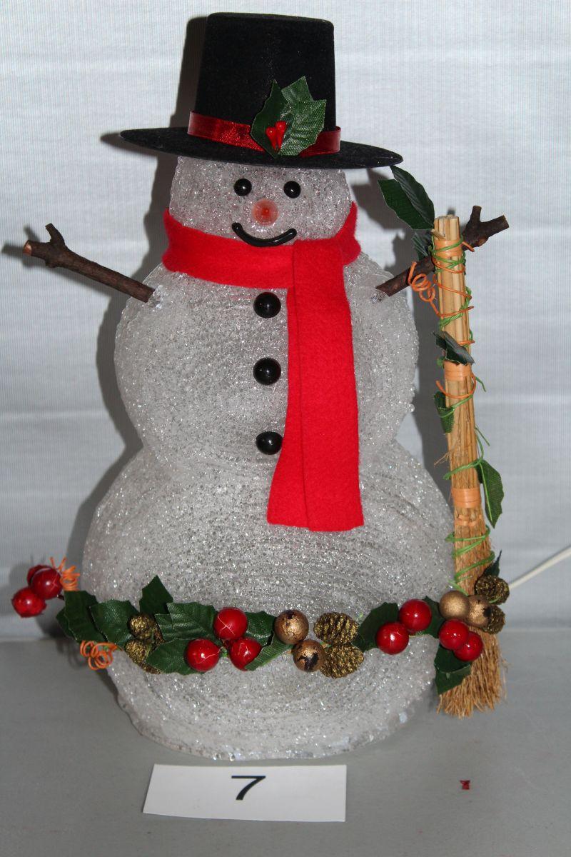 14" Crystal Look Lighted Snowman