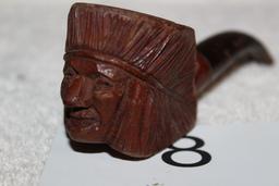 Vintage Handcarved Indian Head Pipe