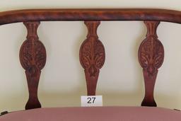 Early African Mahogany Ornately Carved Settee