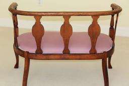 Early African Mahogany Ornately Carved Settee