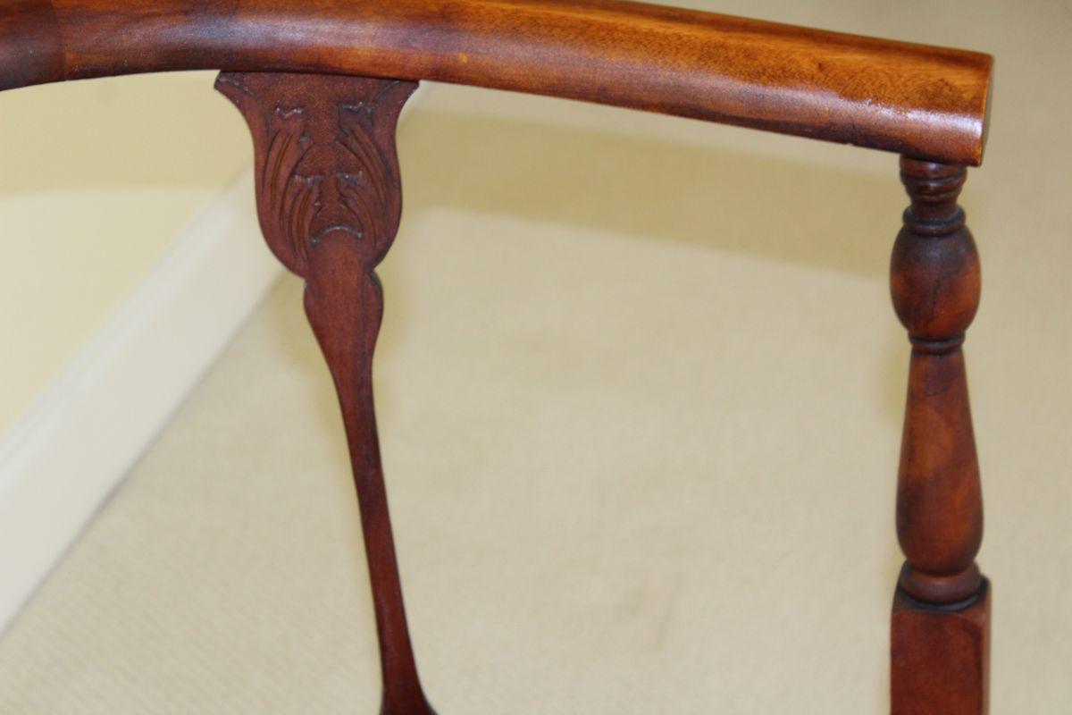 Early African Mahogany Ornately Carved Settee