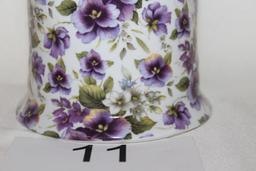 Baum Bros Formalities "Purple Pansy Chintz" Tall Vase