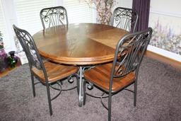 Metal & Wood Dining Table & Chairs