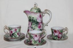 Vintage Limoges Teapot, Cups & Saucers