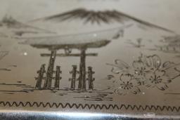 Vintage Japanese Metal Engraved Cigarette Case