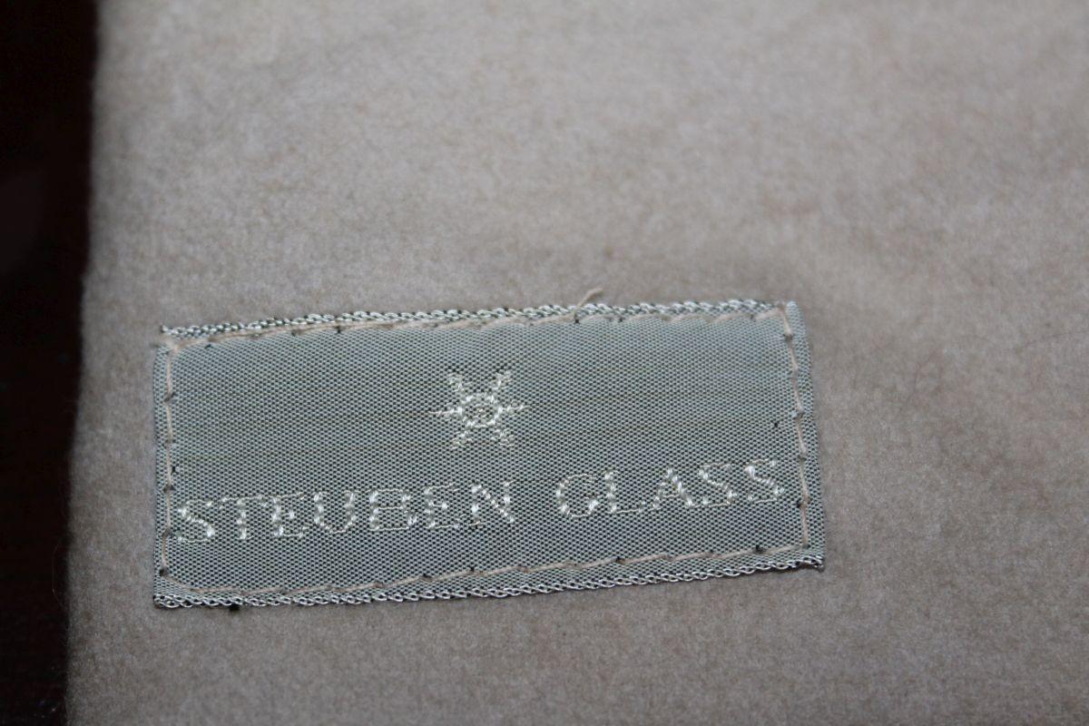 STEUBEN Swirl Base "Trillium" Console Bowl W/Original Fabric Bag