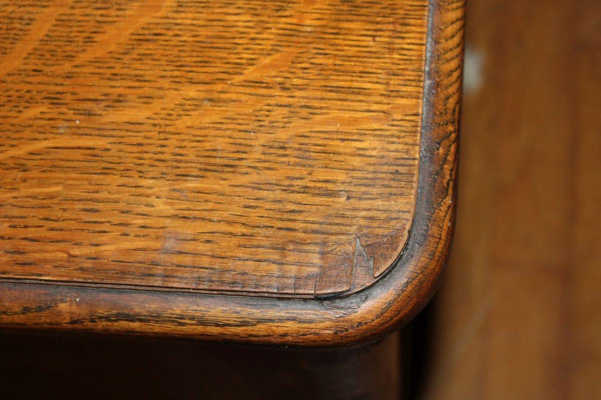 Early Complete Solid Oak Commode W/Lidded Chamber Pot