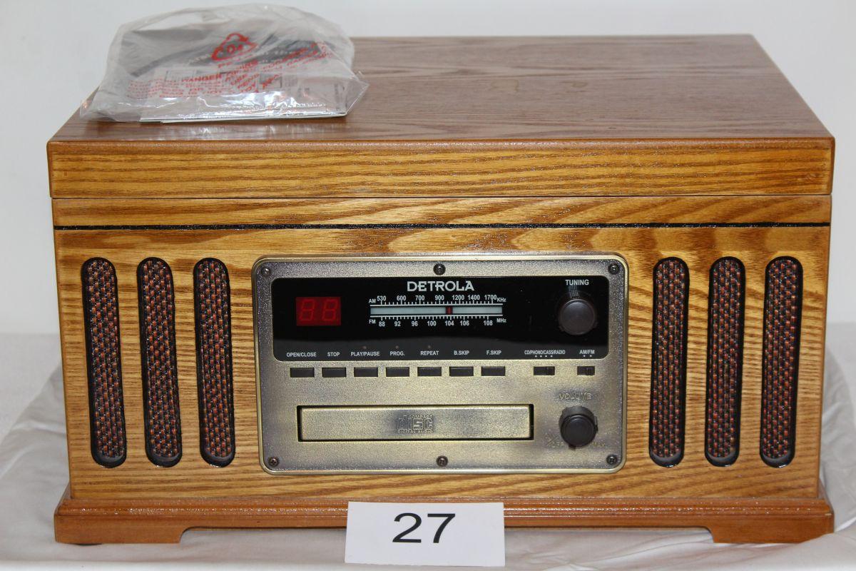DETROLA CD, Radio, Phono & Cassette Player #KM837 W/Manual