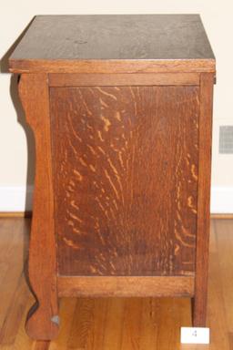 Antique Tiger Oak 4 Drawer Chest