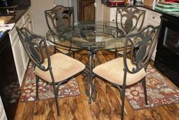 Gorgeous Wrought Iron Beveled Glass Dining Set