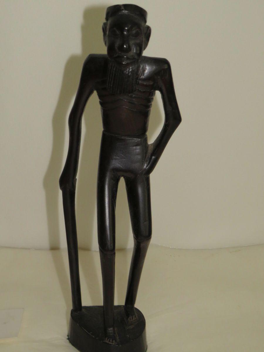 Vintage Hand Carved Wood African 12" Figures