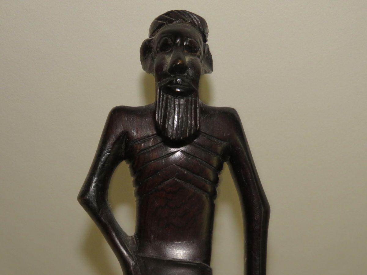 Vintage Hand Carved Wood African 12" Figures