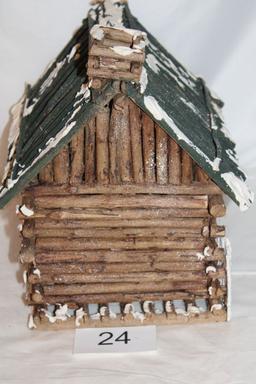 Large Lighted Rustic Log Cabin