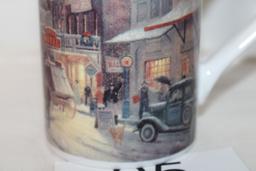 1990 Thomas Kinkade "Christmas On Main Street" Coffee Mug