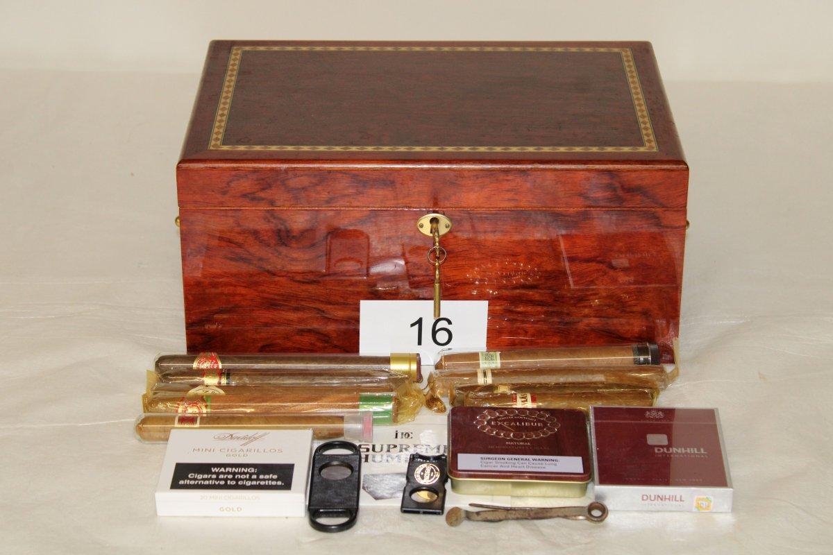 IDC "Supreme" Humidor W/Extra Cigars & Cutters