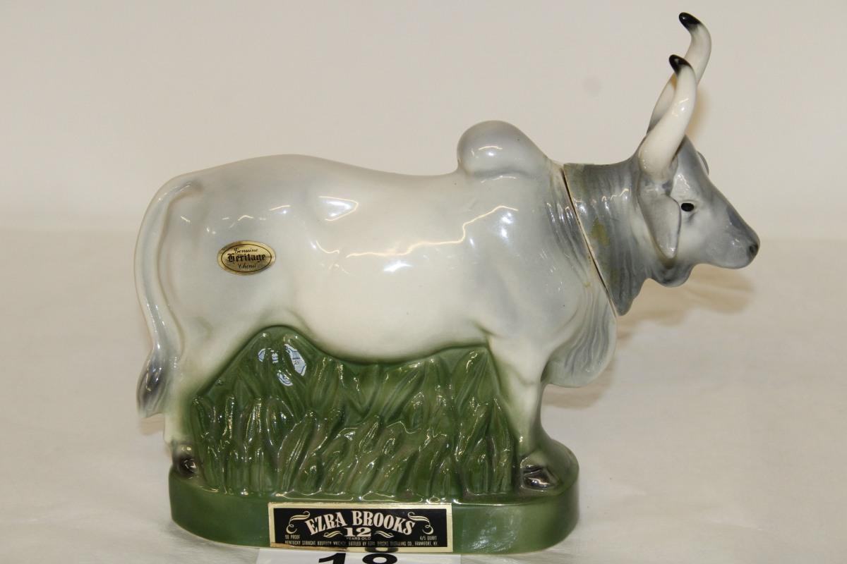 1971 Ezra Brooks Brahma Bull Whiskey Decanter